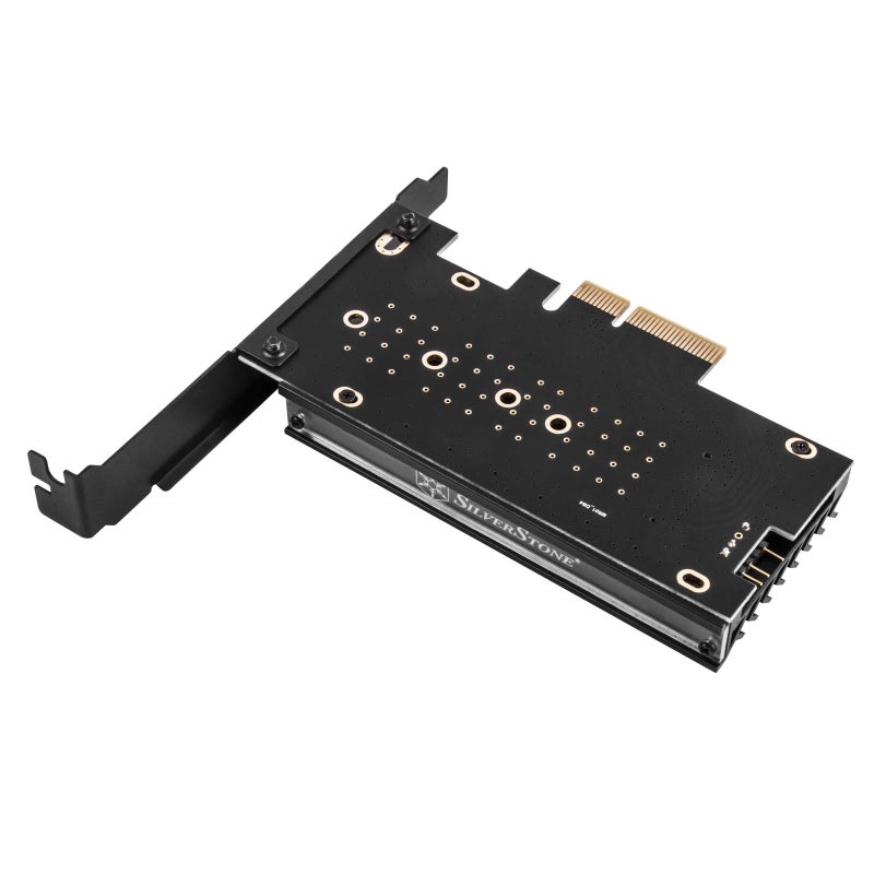 SilverStone Technology ECM24-ARGB M.2 NVMe SSD NGFF M Key to PCIe x4 ARGB Adapter Card with heatsink and Thermal pad - Image 3
